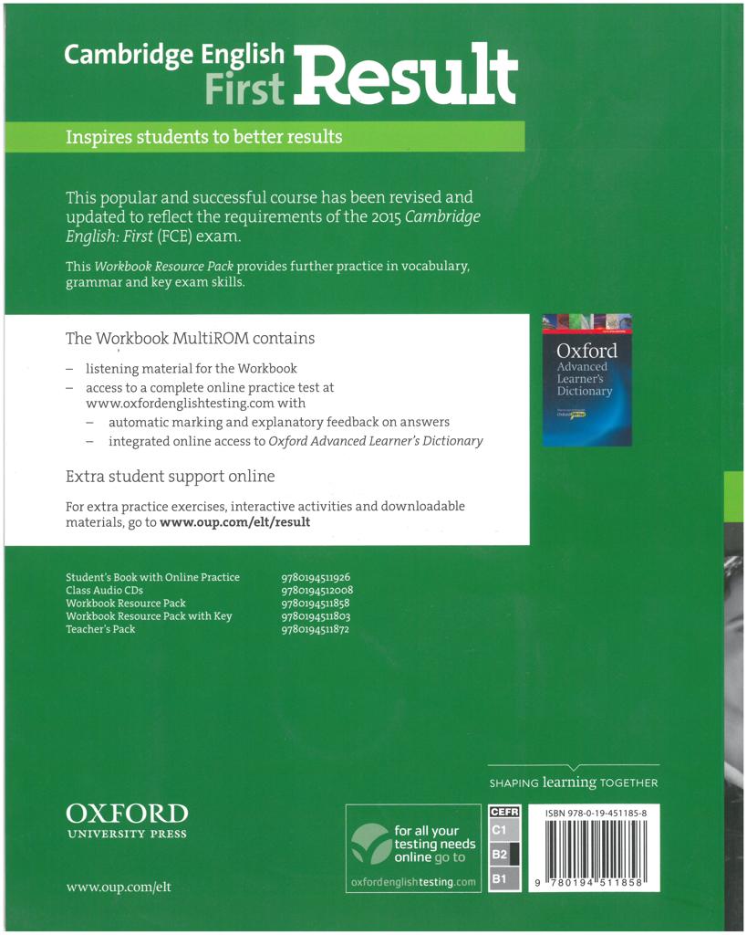 RESULT CAMBRIDGE FCE WORKBOOK WITHOUT KEY (+CD) REVISED 2015 2