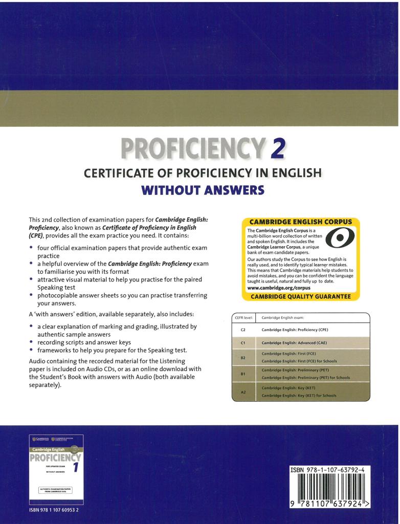 CPE CAMBRIDGE PROFICIENCY 2 PRACTICE TESTS 2
