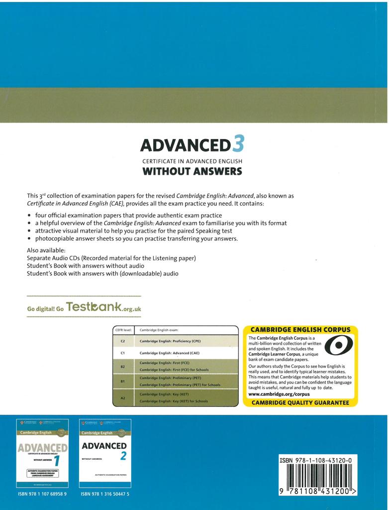 CAMBRIDGE ADVANCED CAE 3 PRACTICE TESTS WITHOUT ANSWERS 2