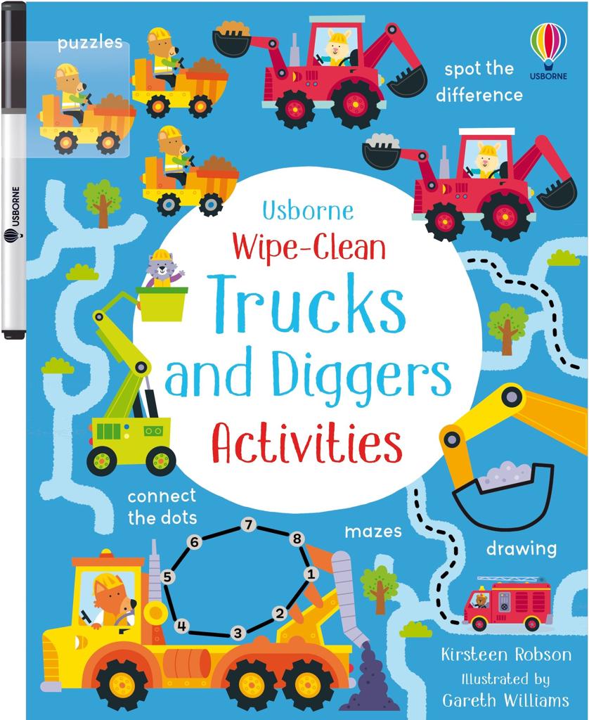 WIPE-CLEAN TRUCKS AND DIGGERS ACTIVITIES 1