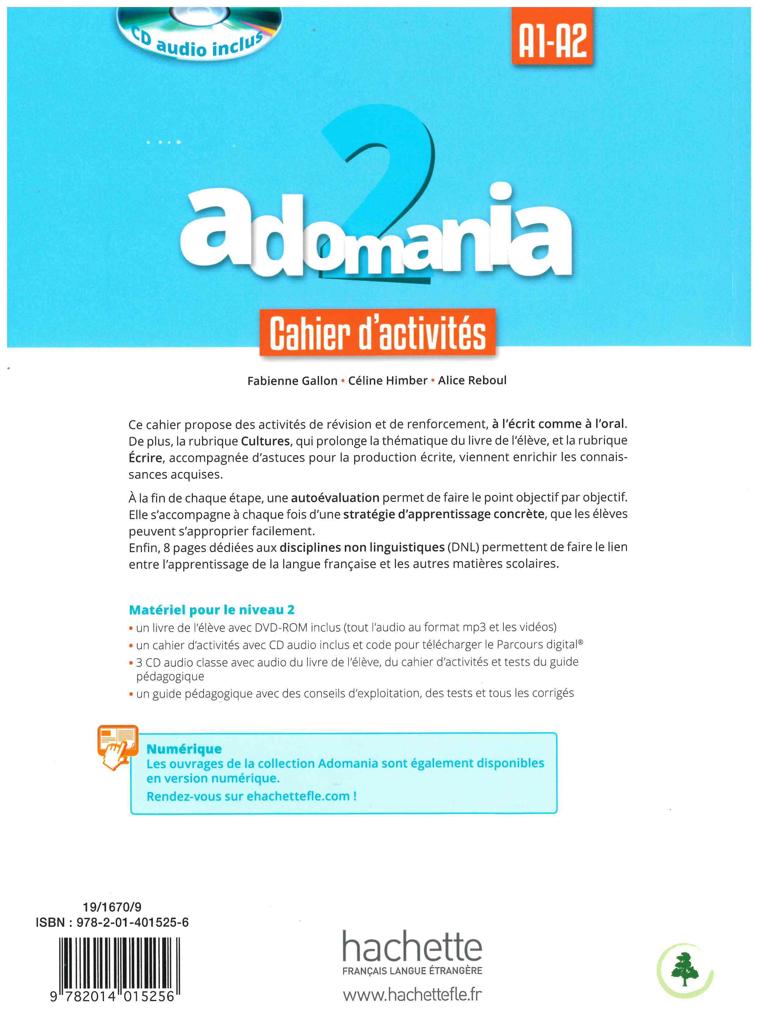 ADOMANIA 2 (Α1-A2) CAHIER (+ CD AUDIO) 2