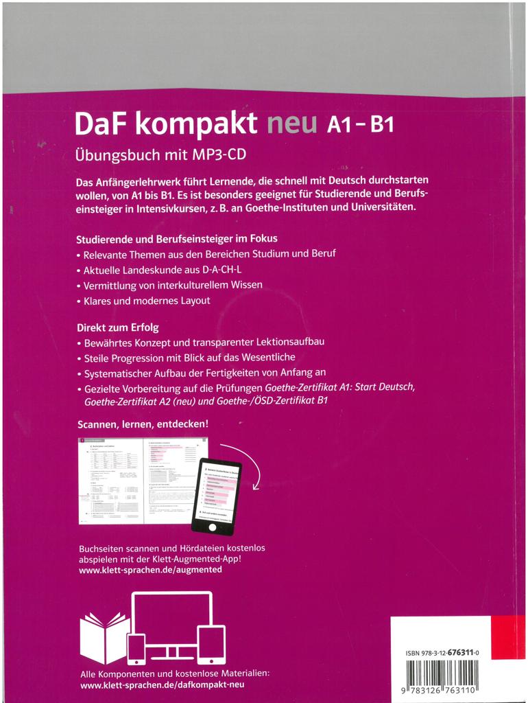 DAF KOMPAKT A1-B1 NEU UBUNGSBUCH (+2CDS) 2