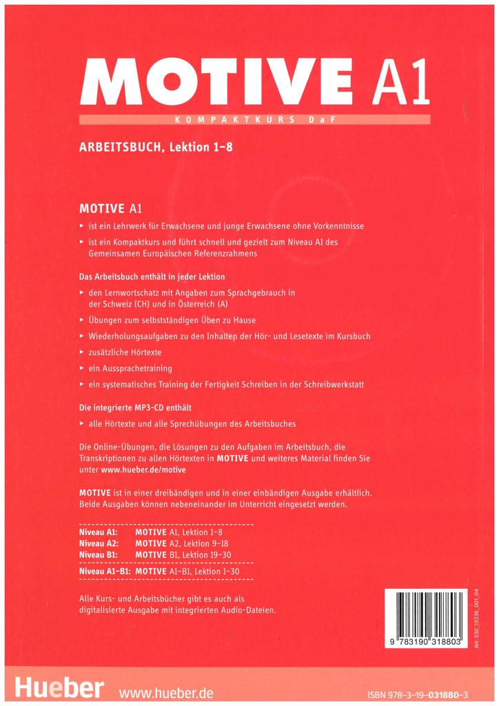 MOTIVE A1 ARBEITSBUCH (LEKTION 1-8 +MP3) 2