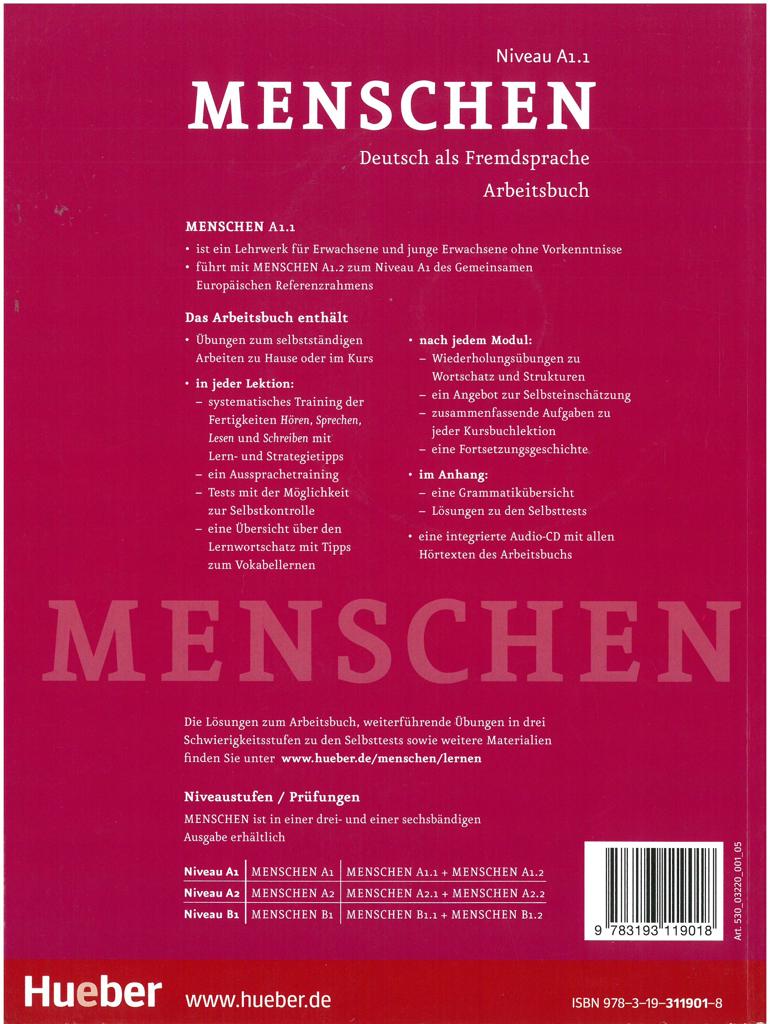 MENSCHEN A1/1 ARBEITSBUCH 2