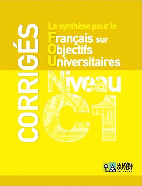 LA SYNTHESE POUR LE FOU C1 CORRIGES ΛΥΣΕΙΣ 1
