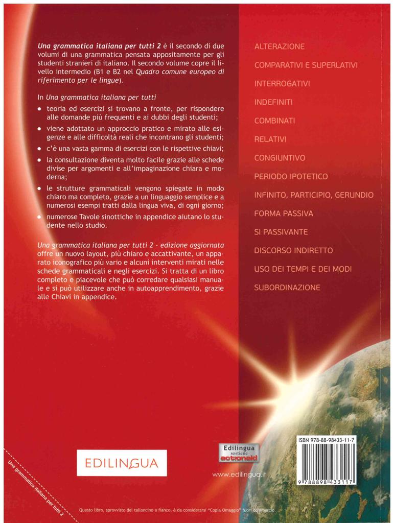 UNA GRAMMATICA ITALIANA PER TUTTI VOL 2 B1-B2 2014 2