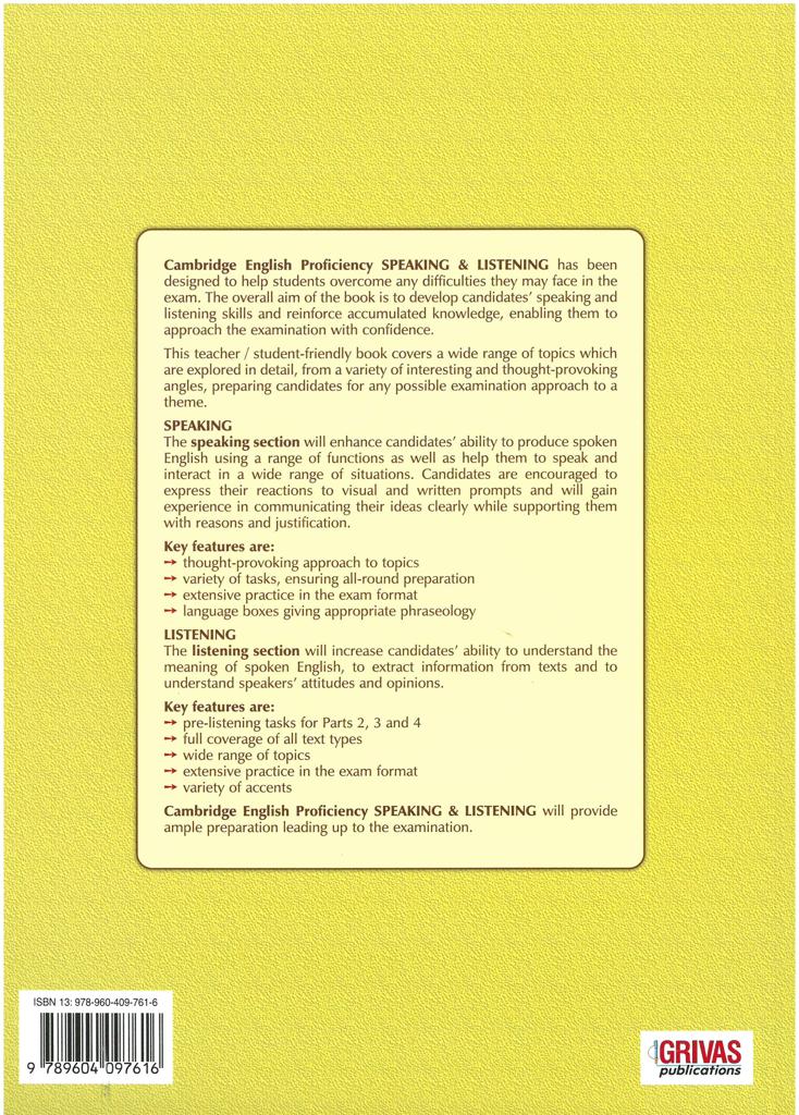 CAMBRIDGE PROFICIENCY (CPE) SPEAKING & LISTENING 2