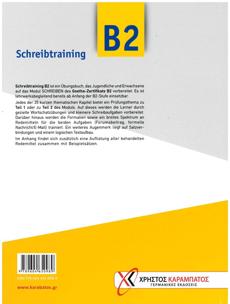 SCHREIBTRAINING B2 KURSBUCH 2