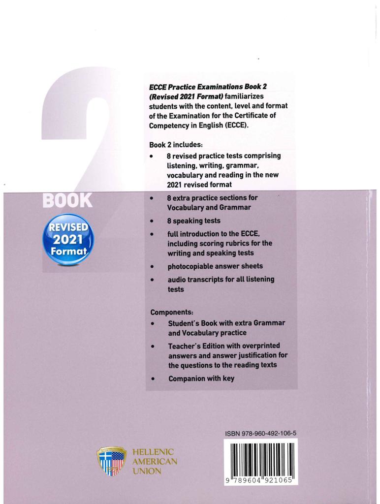 ECCE PRACTICE EXAMINATIONS BOOK 2 REVISED 2021 FORMAT 2