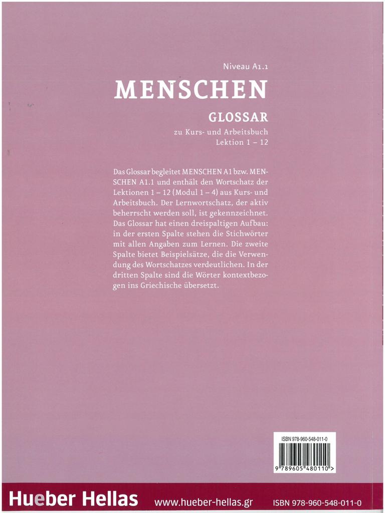 MENSCHEN A1/1 GLOSSAR 2