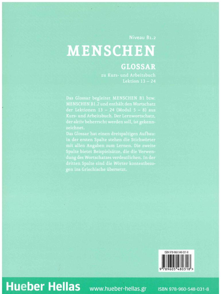 MENSCHEN B1/2 GLOSSAR 2