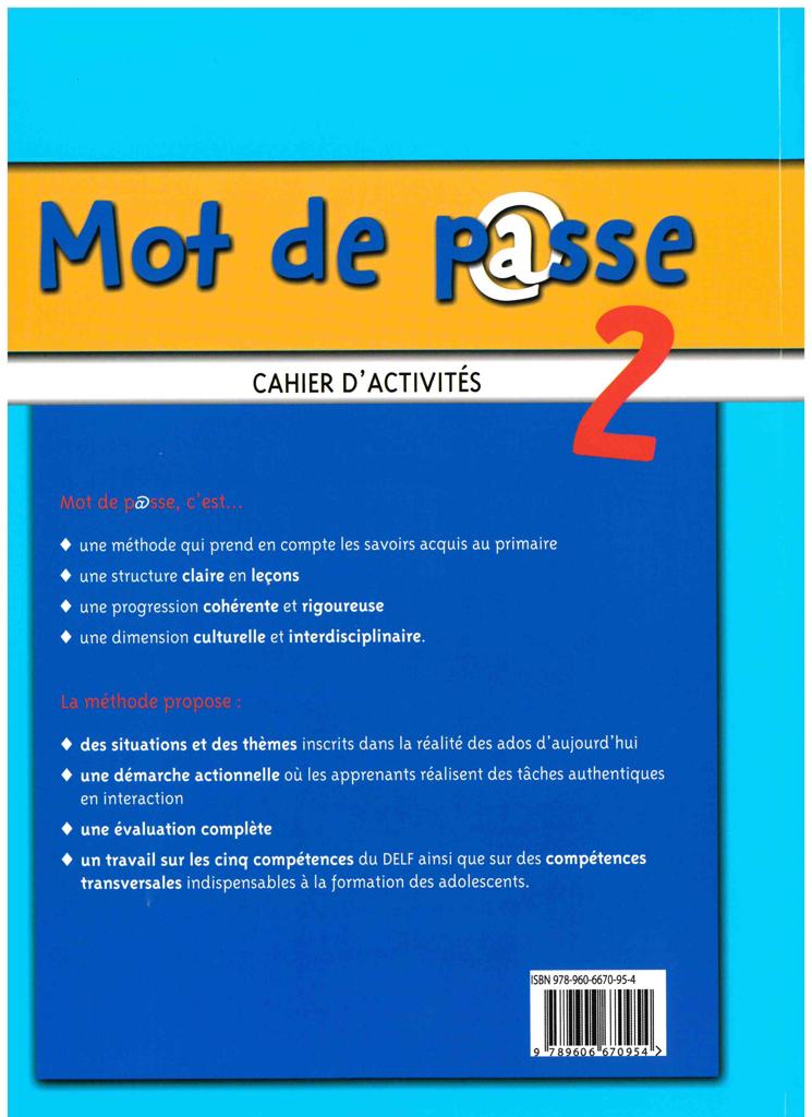 MOT DE PASSE 2 CAHIER 2