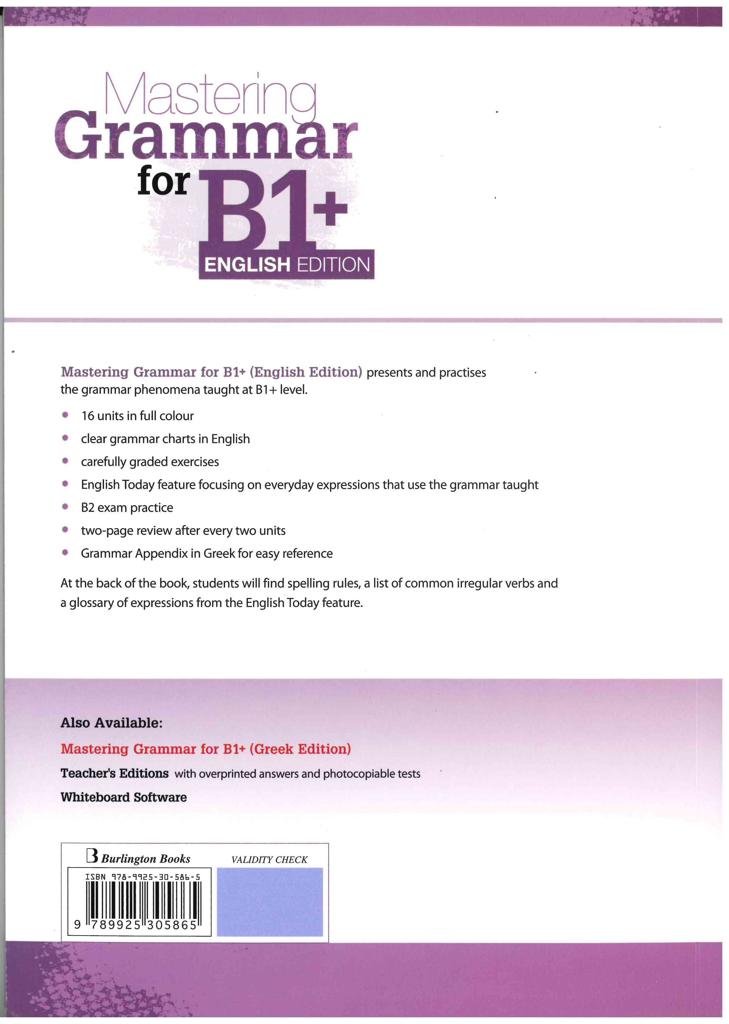 MASTERING GRAMMAR FOR B1+ ENGLISH EDITION STUDENT'S BOOK 2