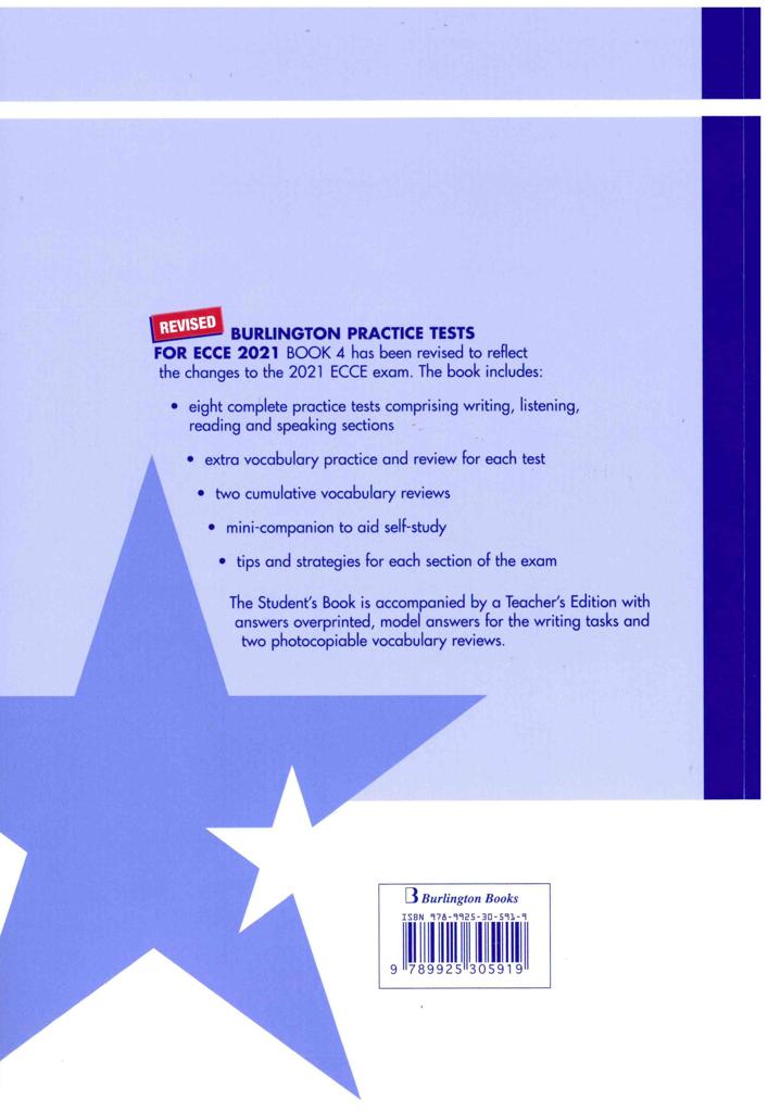 REVISED BURLINGTON PRACTICE TESTS FOR ECCE 2021 BOOK 4 TEACHER'S BOOK 2