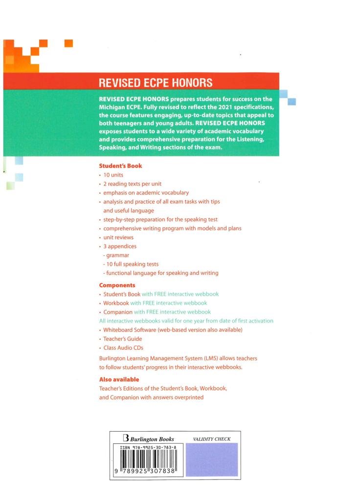 REVISED ECPE HONORS STUDENT'S BOOK 2