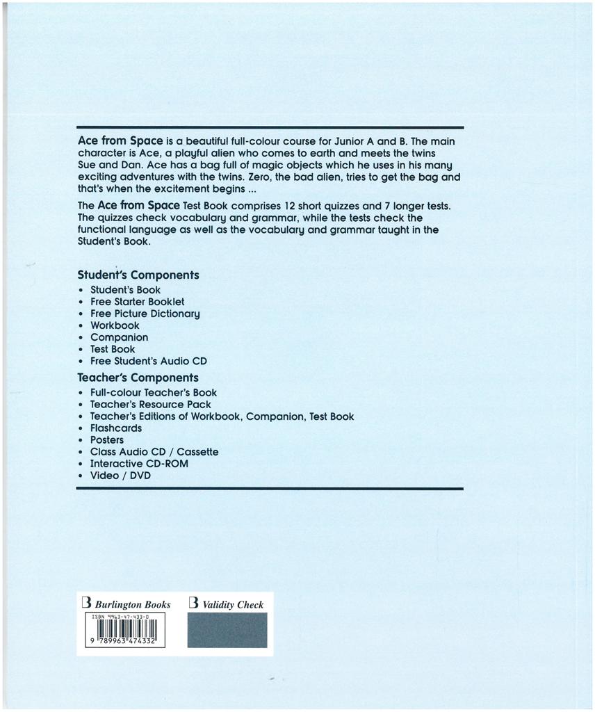 ACE FROM SPACE JUNIOR A TEST BOOK 2