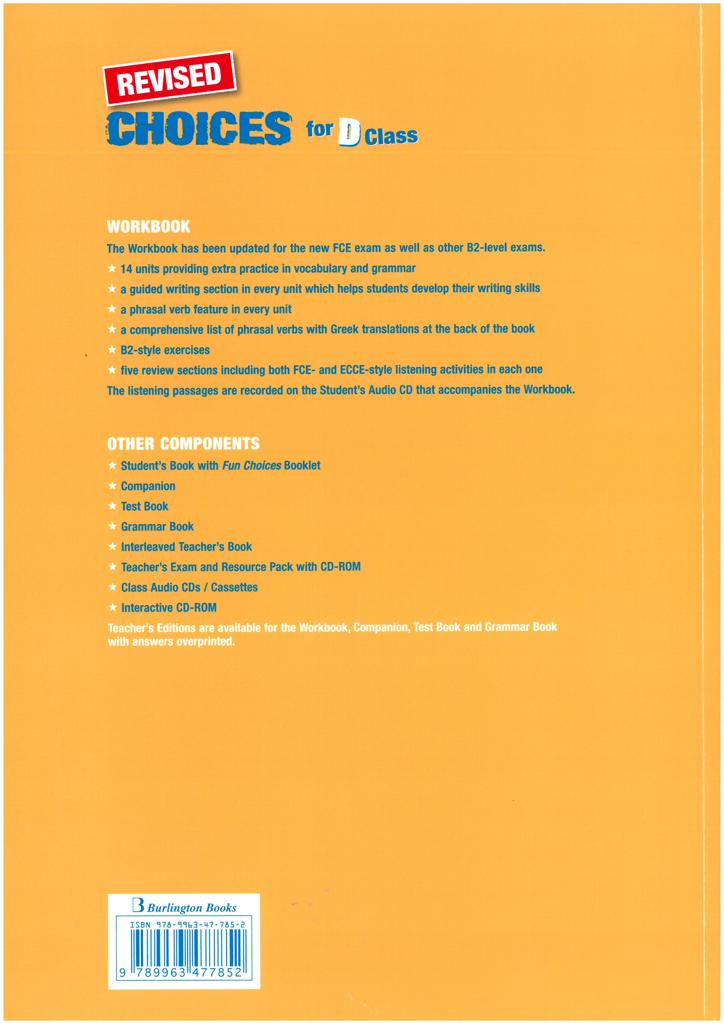 CHOICES D CLASS WORKBOOK REVISED 2