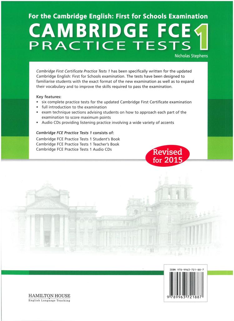 CAMBRIDGE FCE PRACTICE TESTS 1 STUDENT'S BOOK REVISED 2015 2