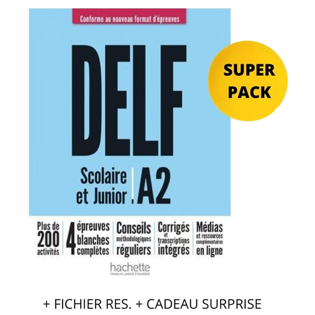 DELF SCOLAIRE JUNIOR A2 SUPER PACK (+ FICHIER RES. + CADEAU SURPRISE) NOUVEAU FORMAT 1