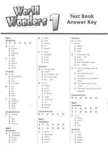 WORLD WONDERS 1 TEST BOOK ANSWER KEY