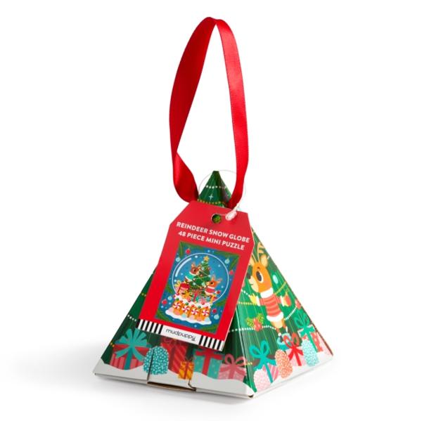 REINDEER SNOW GLOBE 48 PIECE MINI PUZZLE ORNAMENT
